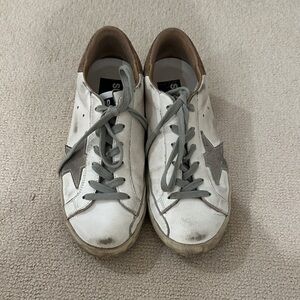 White and Brown Star Sneakers